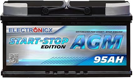 Electronicx AGM Car Battery 95Ah 12V 950A Start-Stop