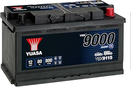 Yuasa YBX9115 AGM Start-Stop Plus Battery – 12V 80Ah 800CCA