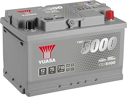 Yuasa YBX5100 12V 75Ah 680CCA Silver Sealed Maintenance-Free Car Battery