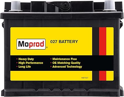 Moprod 027 Group 27 AGM 12V Car Battery, 60Ah, High CCA