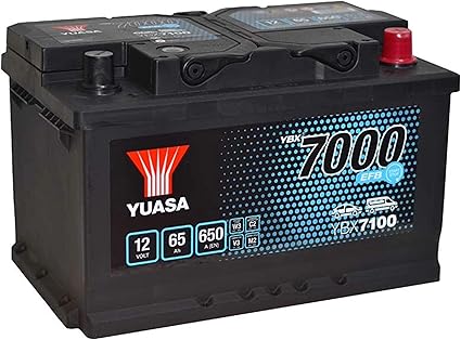 Yuasa YBX7100 12V 65Ah 650CCA EFB Start-Stop Car Battery