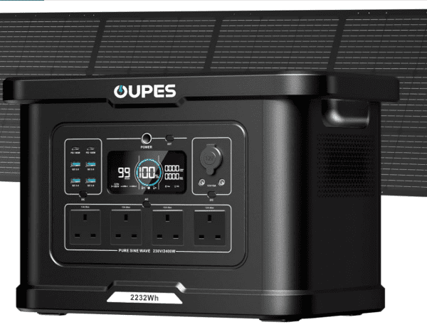 OUPES Exodus 2400 Solar Generator 2232Wh – 2400W Portable Power Station, App Control, 1.2H Fast Charge, UPS