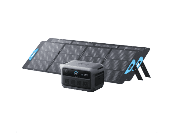Anker SOLIX C2000 Gen 2 2048Wh Portable Power Station + 2×200W Solar Panels – 2,400W (Peak 4,000W) Solar Generator for Camping & Home Backup