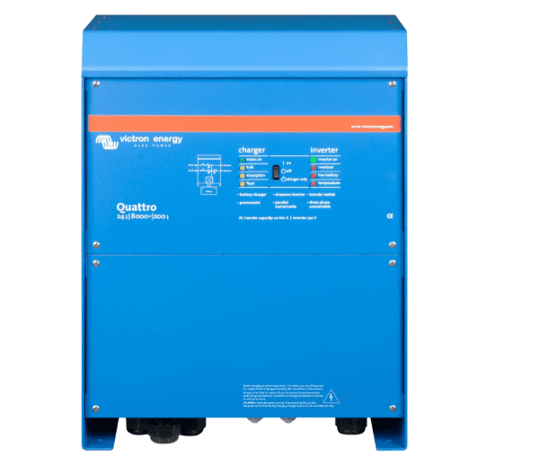 Victron Energy Quattro Battery Charger 8000 VA 24 Volt 230 V Pure Sine Wave 200 Amp