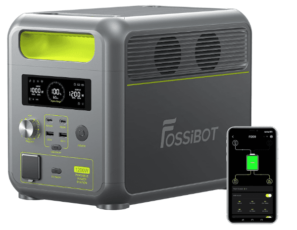 FOSSIBOT F1200 Portable Power Station (2026) – 1024Wh LiFePO4, Fast-Charge, Lightweight for Camping, RV & Off-Grid Living