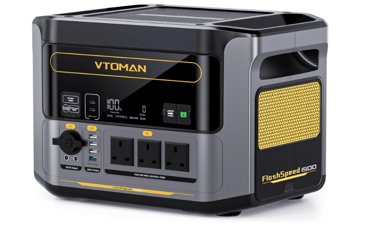 VTOMAN FlashSpeed 1500 Portable Power Station 1548Wh, Recharge 0-100% within 1H, LiFePO4 (LFP) Battery Powered Solar Generator with 230V/1500W AC Output/Input, 100W USB Port for Camping, RV, Home 1 VTOMAN FlashSpeed 1500 Portable Power Station 1548Wh, Recharge 0-100% within 1H, LiFePO4 (LFP) Battery Powered Solar Generator with 230V/1500W AC Output/Input, 100W USB Port for Camping, RV, Home