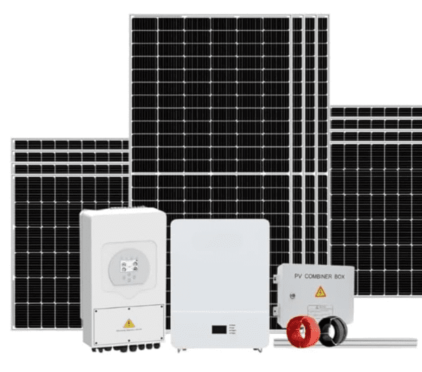 5kW Hybrid Solar Panel Kit with 100Ah Battery Storage for Up to 5-Bedroom Homes – Includes Hybrid Inverter, WiFi Module & Roof Mount System