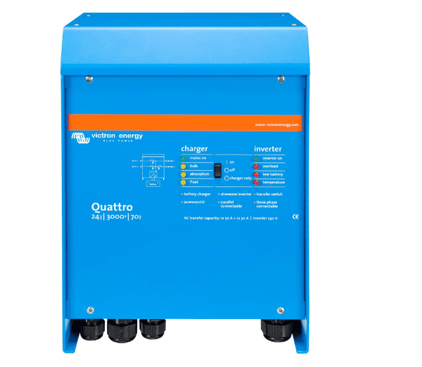 Victron Energy Quattro 3000VA 24-Volt 230V Pure Sine Wave Inverter 70 amp Battery Charger