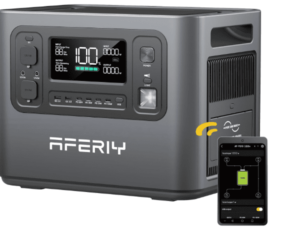 AFERIY 2400W Portable Power Station 2048Wh LiFePO4 – Fast 1.5H Charge, 240V AC, UPS & Solar Generator
