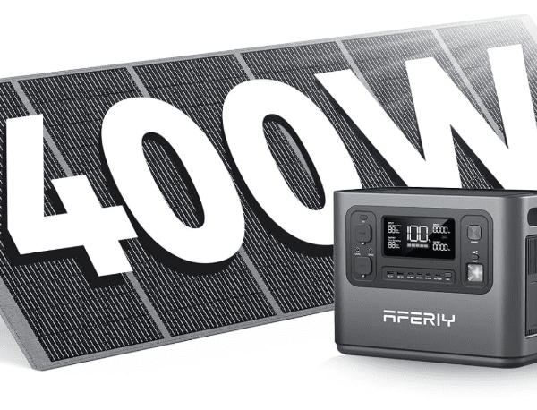 AFERIY 2400W 2048Wh Portable Power Station + 400W Solar Panel – LiFePO4 Solar Generator with 230V AC Outlets for RV, Camping & Home