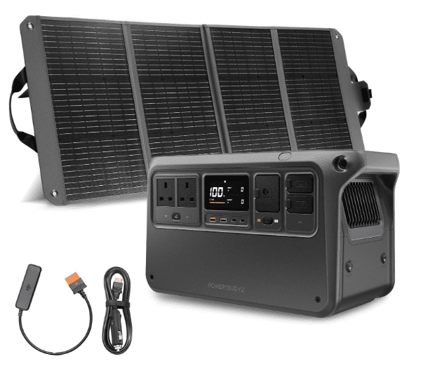 DJI Power 1000 V2 Portable Power Station 1024Wh LFP + 120W Solar Panel, 2600W Output