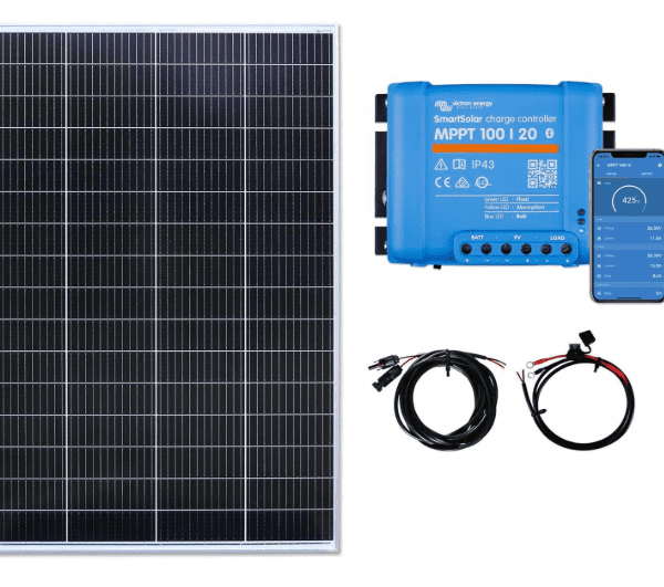 LOWENERGIE 250W Solar Panel Kit with MPPT Charge Controller, Battery Cables & Mounting Kit – Motorhome & Caravan 12V System
