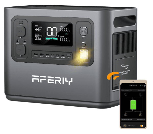 AFERIY 1200W Portable Power Station 1008Wh LiFePO4 – Fast 1.2H Charge, 100W PD USB-C, App Control Generator for Home & Camping