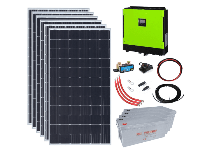 2.1kW Grid-Tie Solar Kit with 5.5kW Hybrid Inverter & 9.6kWh Battery Bank 1 2.1kW Grid-Tie Solar Kit with 5.5kW Hybrid Inverter & 9.6kWh Battery Bank