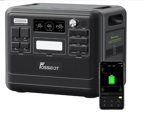 FOSSiBOT F2400 Portable Power Station 2048Wh – Fast 1.5H Charge Solar Generator for Home Backup, Camping & RV