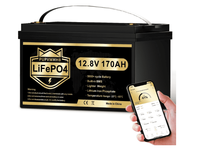 12V 170Ah LiFePO4 Lithium Battery with Bluetooth, 150A BMS, 2176Wh, Low-Temp Protection – RV, Boat & Solar Off-Grid Power 1 12V 170Ah LiFePO4 Lithium Battery with Bluetooth, 150A BMS, 2176Wh, Low-Temp Protection – RV, Boat & Solar Off-Grid Power