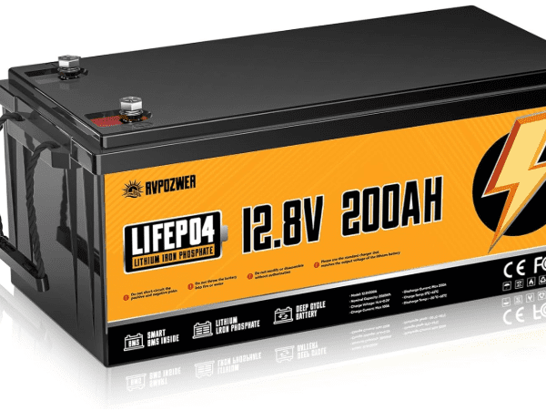 12V 200Ah LiFePO4 Battery with 200A BMS & Low Temp Protection – 18,000 Cycles, 2560Wh for RV, Solar & Marine