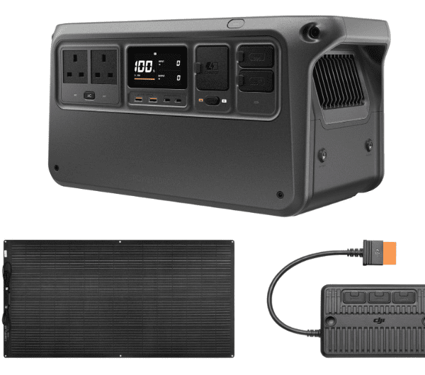 DJI Power 1000 V2 Portable Power Station 1024Wh LFP + 200W Flexible Solar Panel, 2600W Output