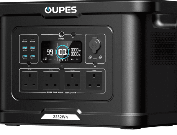 OUPES Exodus 2400 Portable Power Station 2232Wh LiFePO4 – 1.2H Fast Charge, 2400W Boost, Solar Ready