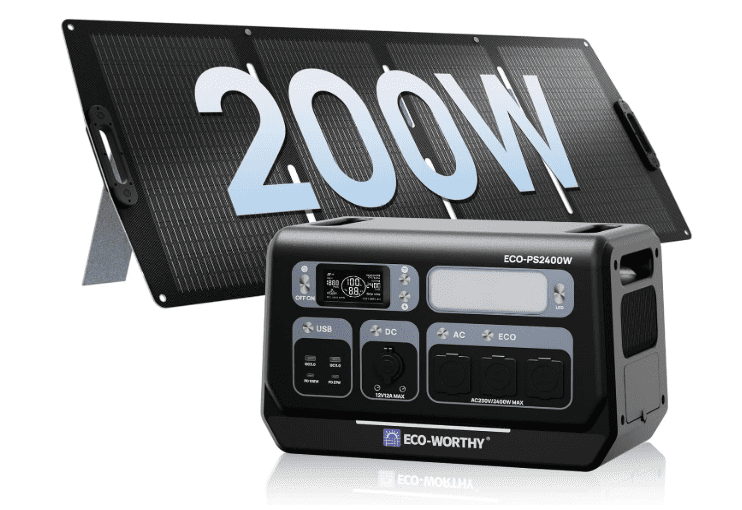 ECO-WORTHY 2400W Portable Power Station 2048Wh with 200W Solar Panel 1 ECO-WORTHY 2400W Portable Power Station 2048Wh with 200W Solar Panel