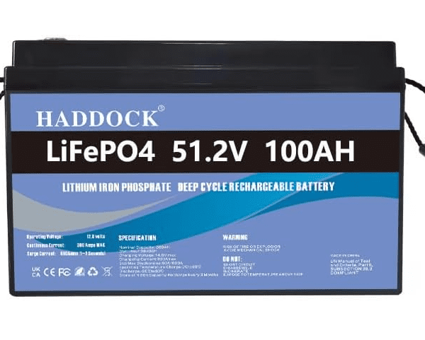 48V 100Ah LiFePO4 Lithium Battery (51.2V) – Solar & Backup