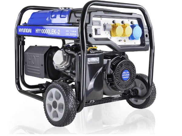 Hyundai 8kW Petrol Open Frame Generator – 10kVA, Electric & Recoil Start, AVR, Low Noise, Wheel Kit