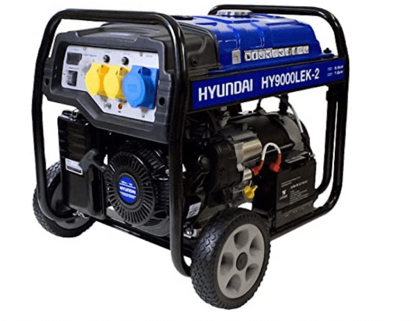 Hyundai 7kW Petrol Open Frame Generator – 8.75kVA, Electric Start, Wheel Kit
