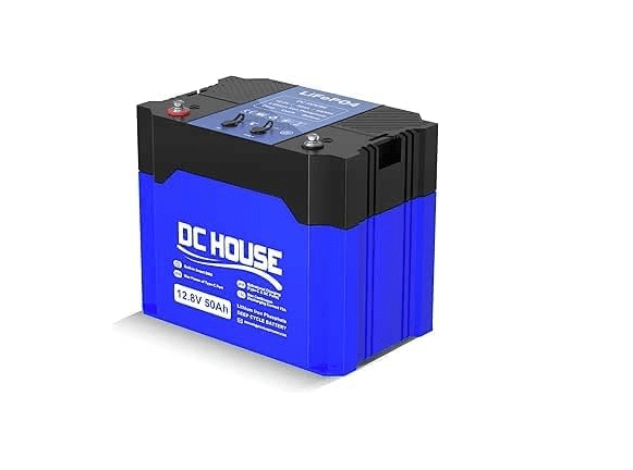 DCHOUSE 12V 50Ah LiFePO4 Lithium Battery with DC & Type-C Ports, 80A BMS, 640Wh Grade A Battery for Trolling Motor, RV, Solar & Off-Grid Use
