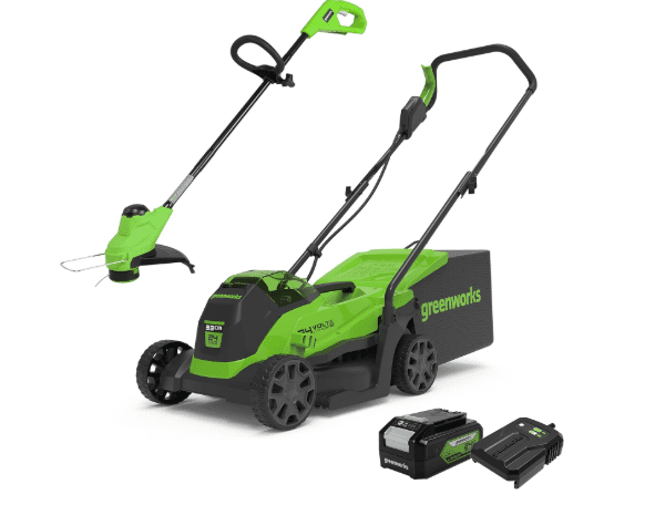 Greenworks 24V Mower & Trimmer Kit 33cm 25cm 4Ah