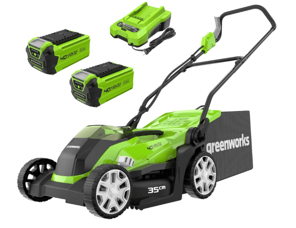 Greenworks 40V 35cm Cordless Lawn Mower Kit 2x2Ah