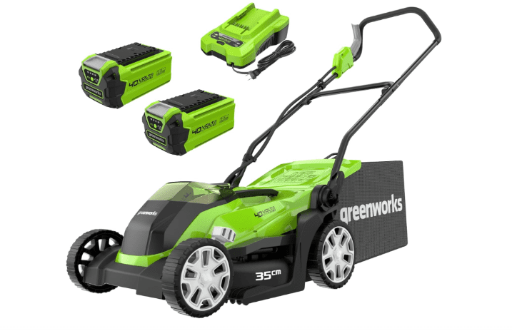 Greenworks 40V 35cm Cordless Lawn Mower Kit 2x2Ah 1 Greenworks 40V 35cm Cordless Lawn Mower Kit 2x2Ah