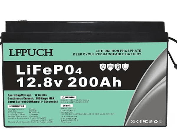 12V 200Ah LiFePO4 Lithium Iron Phosphate Battery – Ideal for Boats & Solar Systems