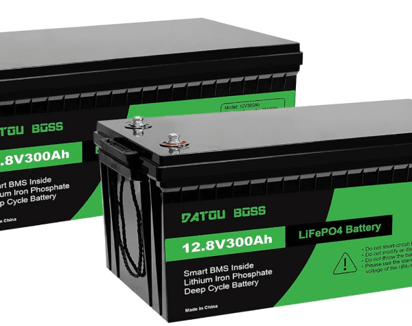 DATOUBOSS 2-Pack 12V 300Ah LiFePO4 Battery 3840Wh with 200A BMS – 8000+ Cycles for Solar, RV & Off-Grid