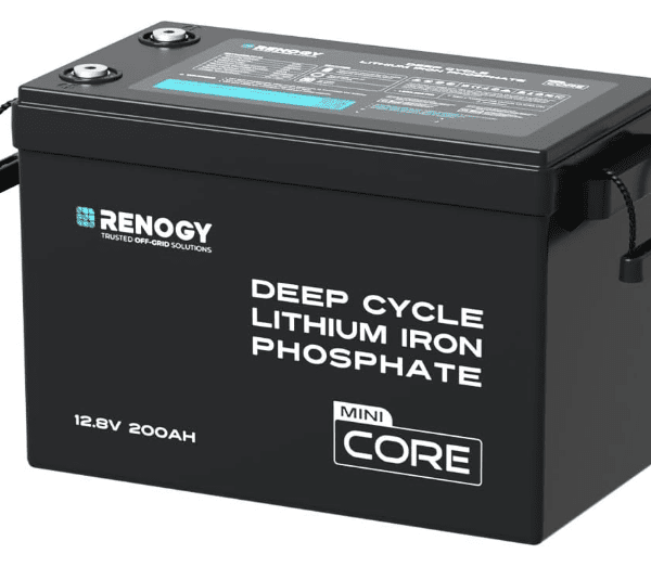 Renogy 12V 200Ah LiFePO4 Battery – Mini Size, IP65 & BMS Protected, 5000+ Cycles for Caravan, Boat & Off-Grid